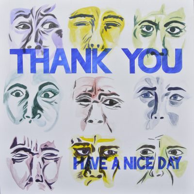 Thank you with faces art painting
