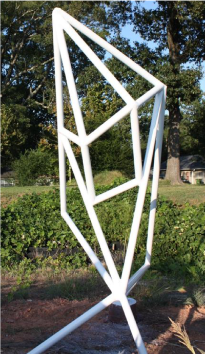 Large white sculpture outdoors
